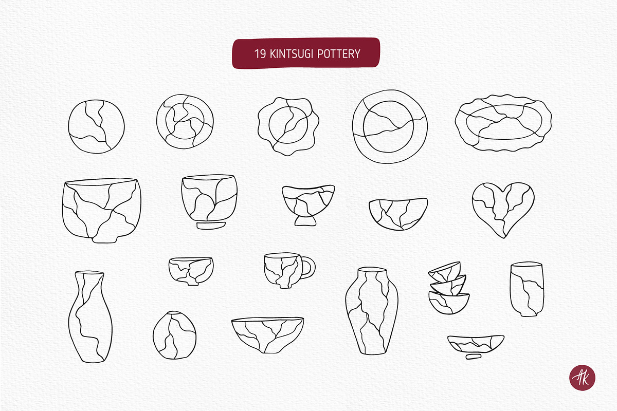 Ikigai Mindful Line Art Set, an Object Illustration by Alena Koval (Photo 4 of 16)