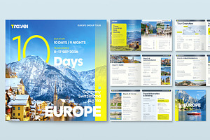 Square Travel Itinerary Brochure