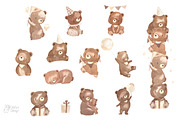 Cute BEAR.Watercolor woodland animal, an Animal Illustration by OlliArtDesign (Thumbnail 2 of 9)