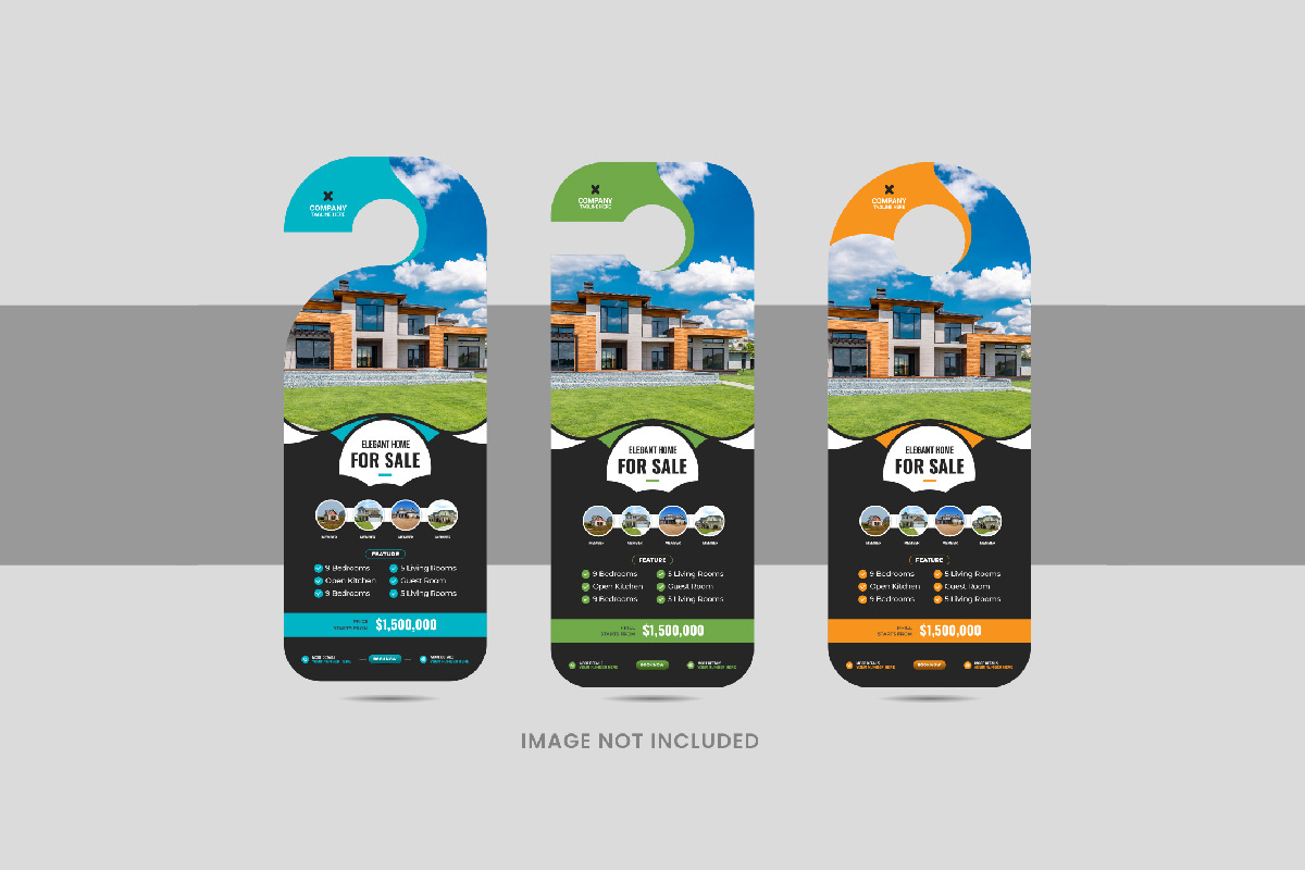 Real estate or home sale door hanger, a Stationery Template by Pavel_design