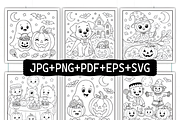 Happy Halloween Coloring Book, a Seasonal Illustration by Coco Bloom (Thumbnail 2 of 8)