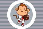 Baseball Player Monkey Cartoon, an Animal Illustration by Artstorystudio (Thumbnail 4 of 4)