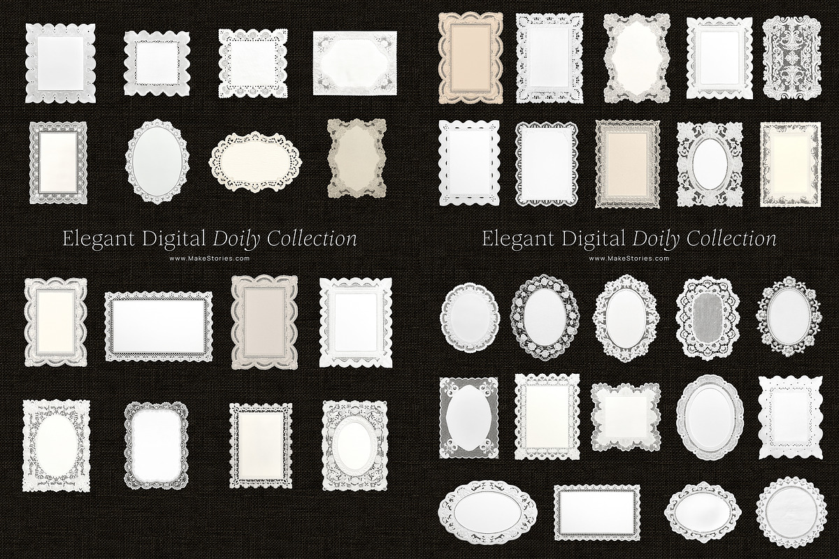 Doily Lace and Paper Vintage Frames, an Object Graphic by Make Stories Studio (Photo 4 of 7)