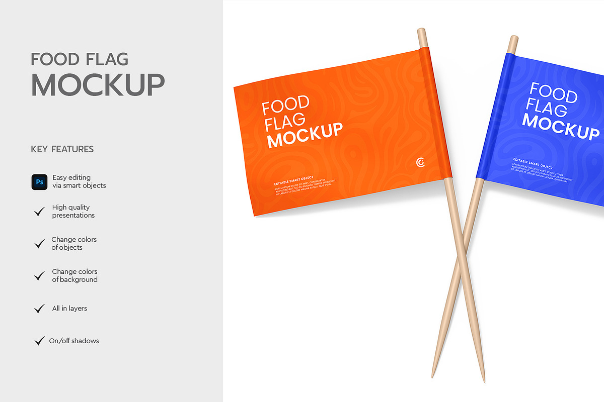 Double Food Flag Mockup Template, a Product Mockup by graphypix (Photo 2 of 4)