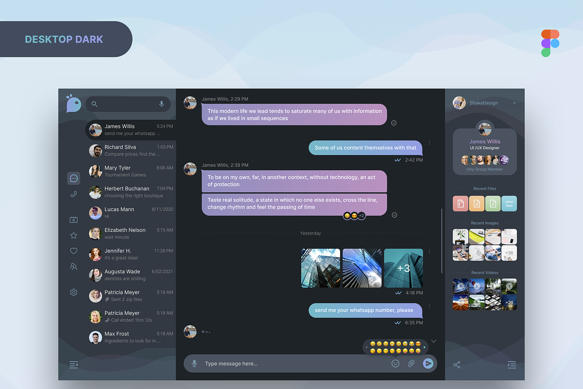 Uny Chat v1.0 - Figma Template, an App Template by emagweb (Photo 28 of 39)