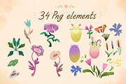 Whimsical Easter Animals PNG Set, an Animal Illustration by FaliushViktoriaArtist (Thumbnail 2 of 11)