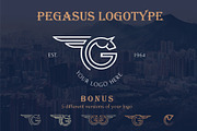 G Pegasus Logotype + BONUS, a Branding & Logo Template by Alexandra De Angelis (Thumbnail 1 of 10)
