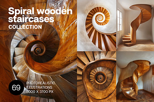 69 Spiral wooden staircases, an Architecture Photo by Handmadefont