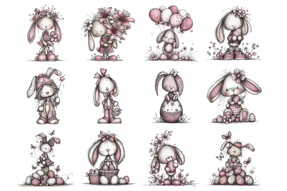 Easter Bunny Clipart, an Illustration by Design Market (Photo 3 of 3)