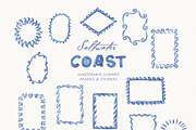 Salwater Coast Blue Icons & Frames, an Illustration by SunnyAfternoons (Thumbnail 7 of 10)
