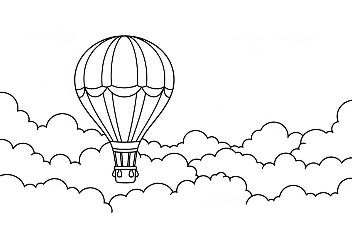 Hot Air Balloon Cloud Line Art bundl, an Illustration by Designer_Momina (Photo 16 of 51)