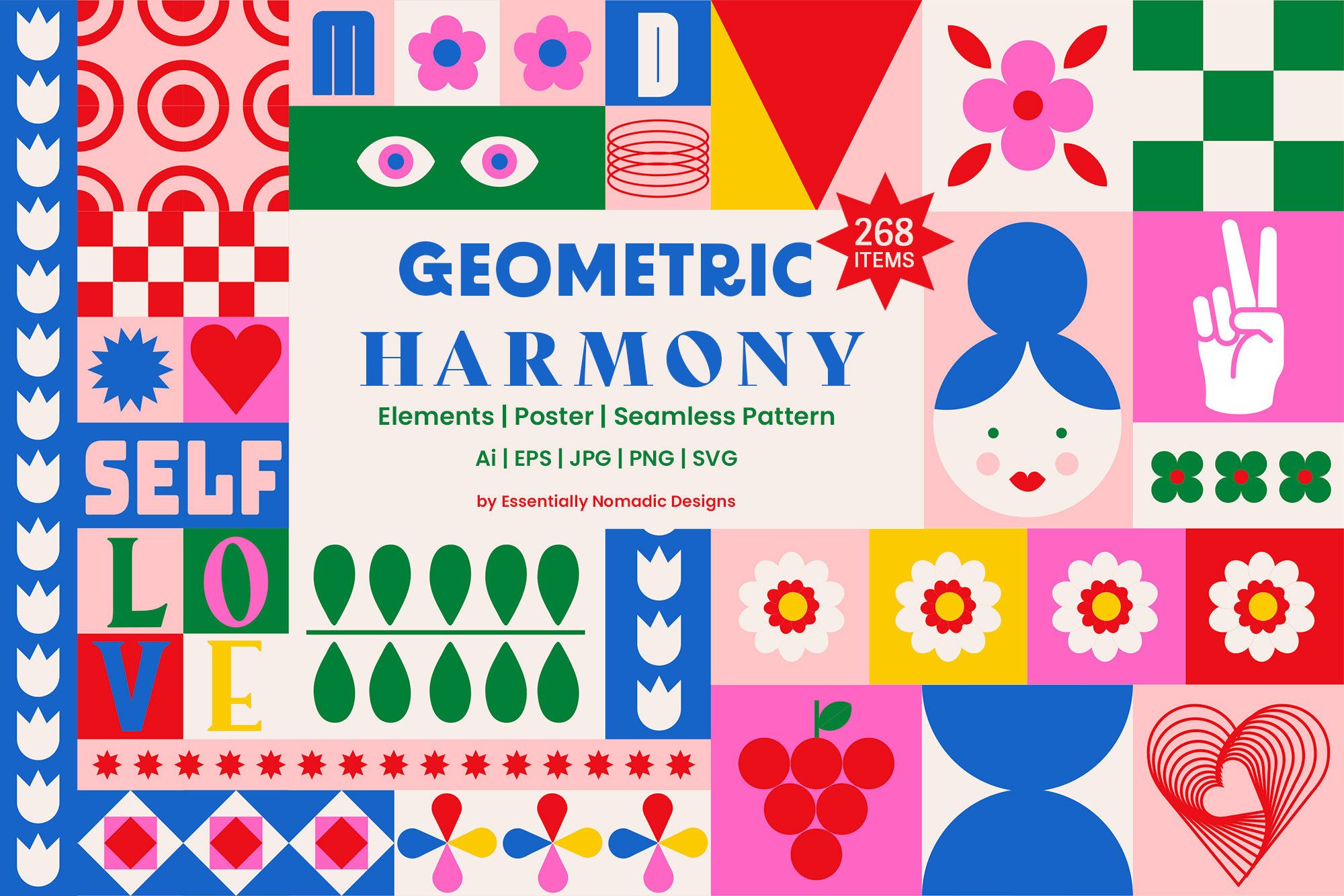 Bright Geometric Pattern & Shapes, an Object Graphic by Essentially Nomadic