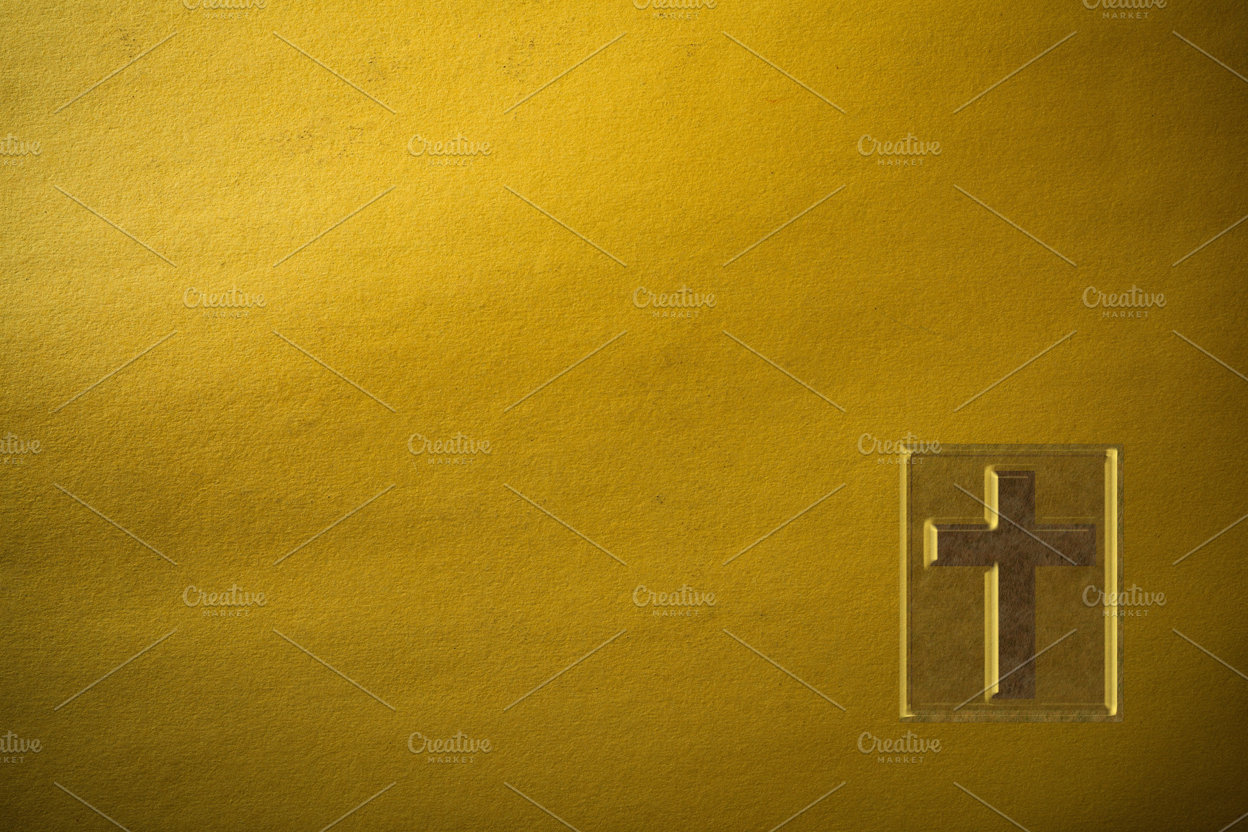 Glass Cross on Yellow Textured Background, a Holiday Photo by Davizro's Market