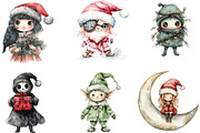 Cute Gothic Christmas Character Clip, an Illustration by CraftArtStudio (Thumbnail 2 of 6)