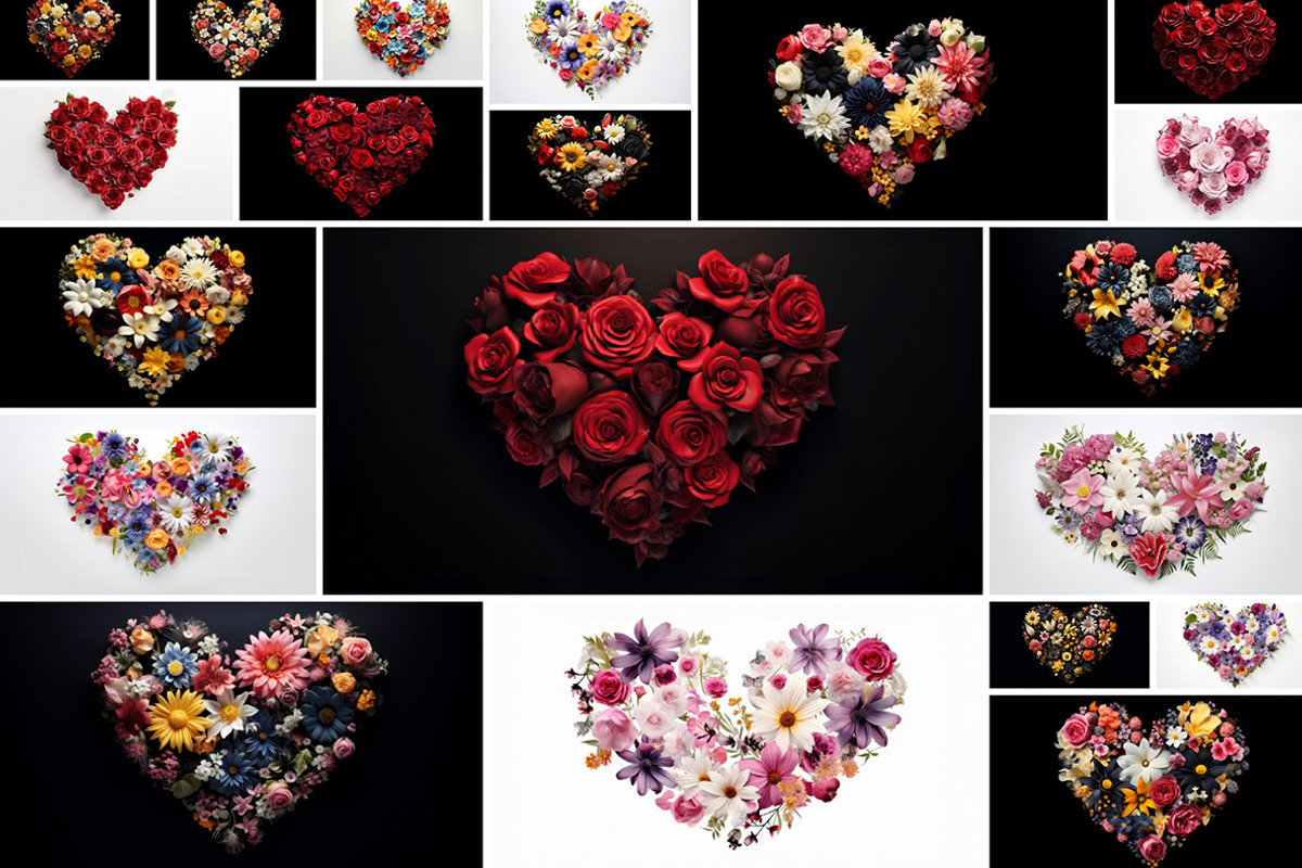 61 Flower Hearts, a Nature Photo by Handmadefont (Photo 6 of 12)
