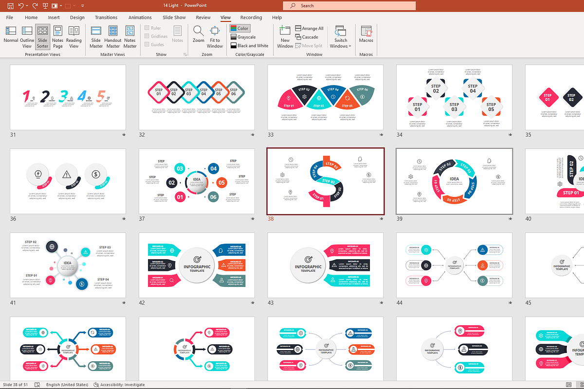 Vision Flow PowerPoint Template, a Presentation Template by Infographics project (Photo 7 of 13)