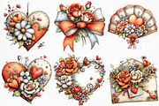Victorian Valentine Bundle Clipart, an Illustration by Craft Nest (Thumbnail 3 of 7)