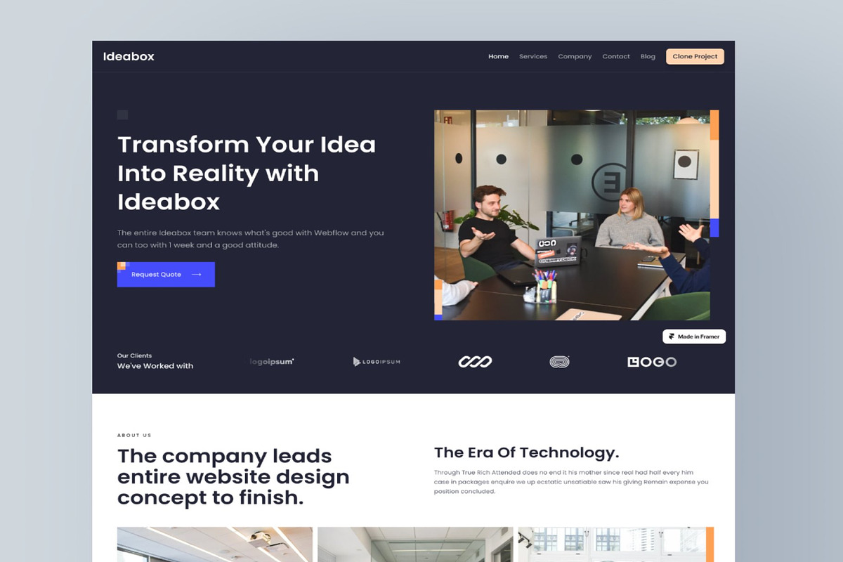Ideabox-Website Template for Framer, a Landing Page Template by Lumina_ui_ux202 (Photo 4 of 6)