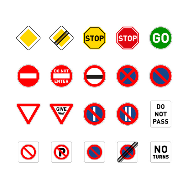 Set of different road signs | Icons ~ Creative Market