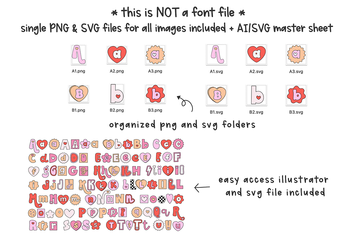 Retro Valentine's Day Alphabet Set, an Object Graphic by KA Designs (Photo 8 of 13)