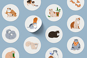 Cute, funny, comic cats. Cartoon set, an Animal Illustration by Good Studio (Thumbnail 18 of 20)