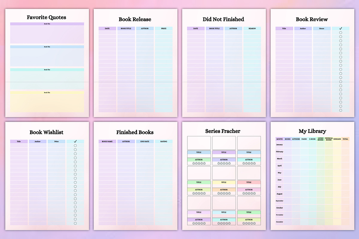 Editable Reading Journal Interior
