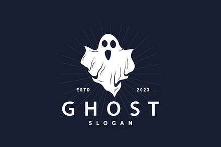 Spooky Ghost Logo Simple Halloween, a Branding & Logo Template by Maylianaw28