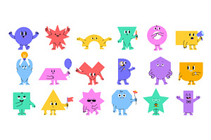 Kids Geometric Characters With Eyes