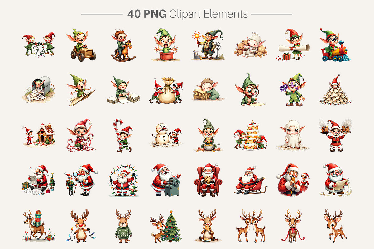 UglyCute Santa Workshop Clipart, an Illustration by Artnoy (Photo 2 of 8)
