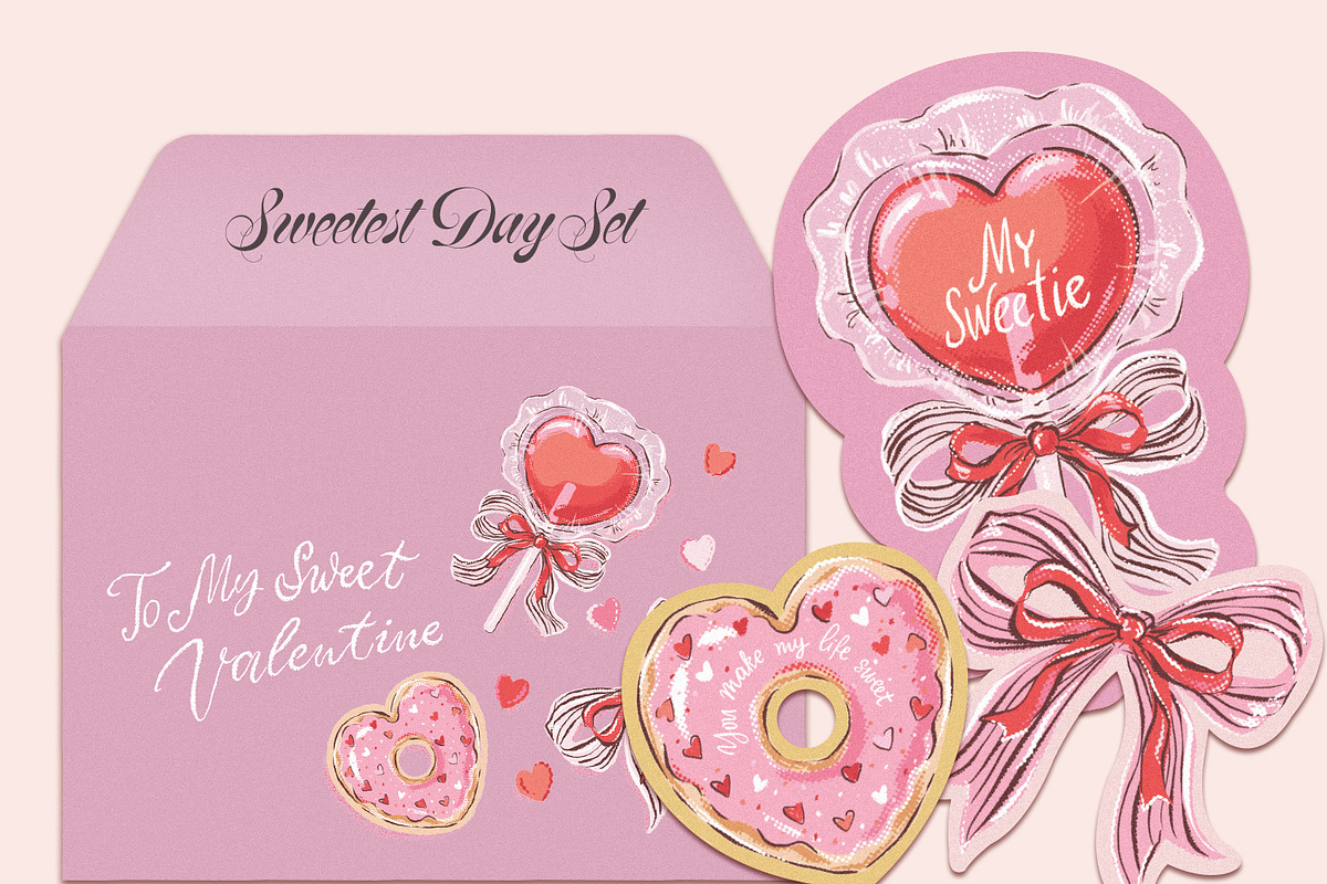 Valentine's Cards Die-Cut Shapes, a Seasonal Illustration by HannaSymo (Photo 9 of 13)
