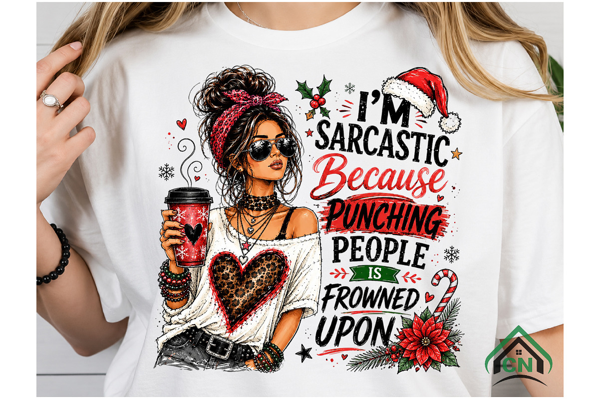 Sarcastic Christmas Girl Punishment, a Seasonal Illustration by Craft Nest (Photo 4 of 6)