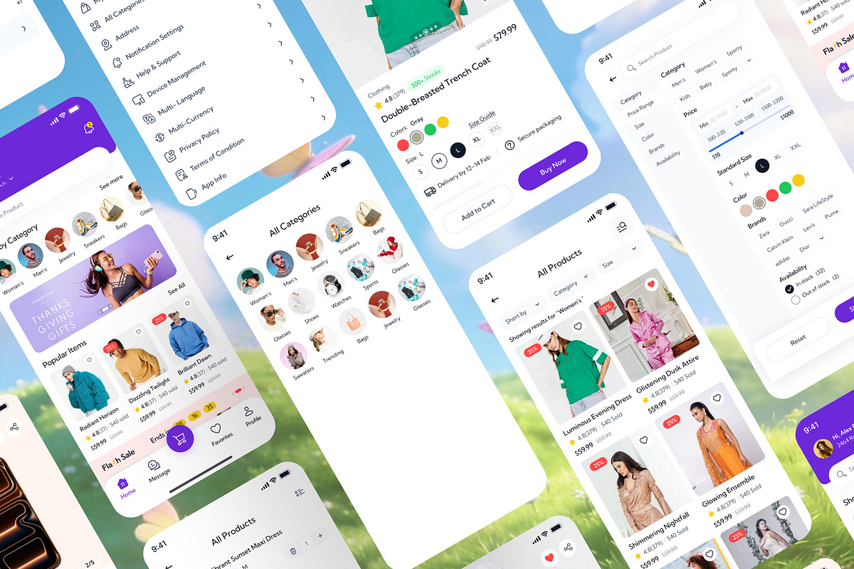 eCommerce Mobile App UI Kit, an UI Kit Template by DesignsLab (Photo 7 of 8)