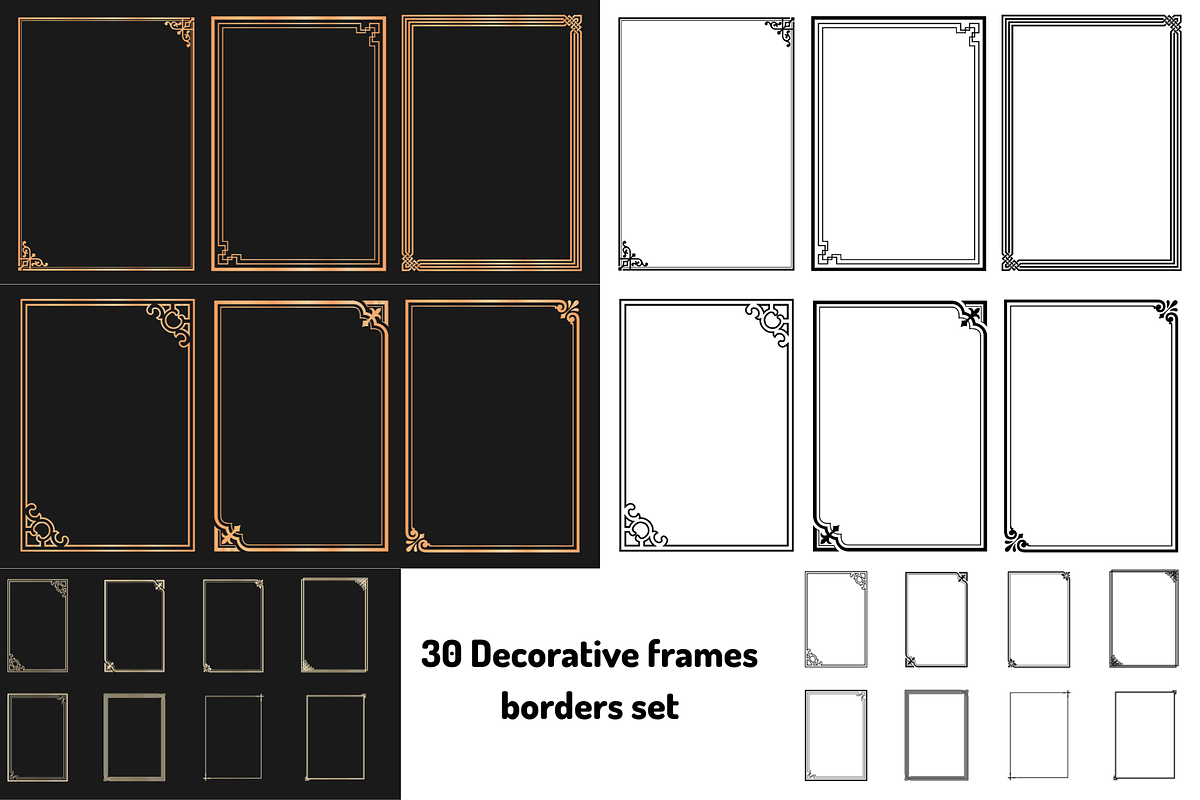 30 Decorative frames borders set, a Decorative Illustration by Dreamanart (Photo 1 of 2)