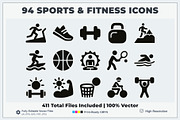 Sports Fitness Icons Logo, a Solid Icon by Vectorium Studio (Thumbnail 1 of 16)