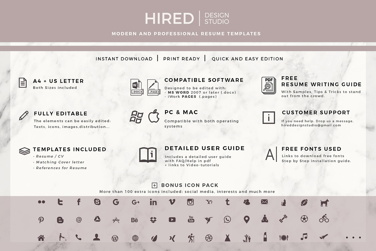 Sales Assistant Resume CV Template, a Resume Template by HIRED Design Studio (Photo 9 of 11)