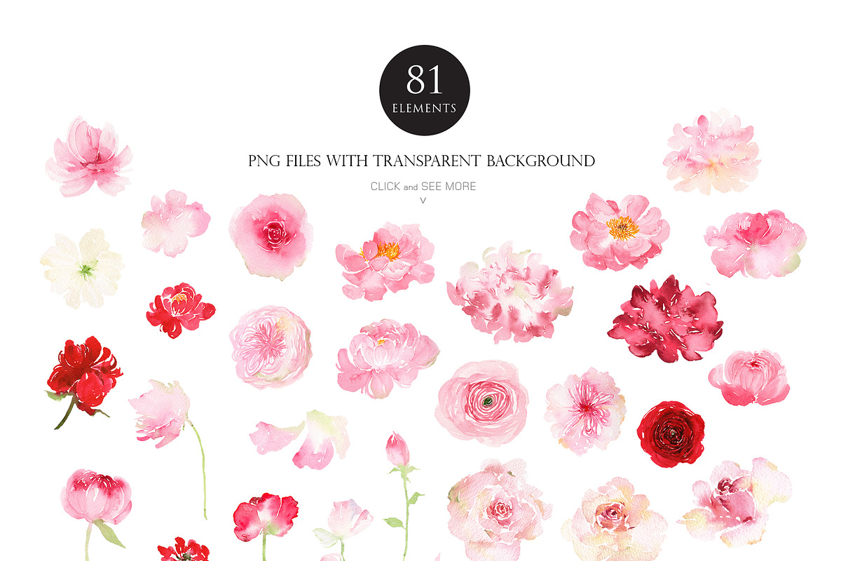 Watercolor Bundle - Pink Collection, an Illustration by Beigetime (Photo 3 of 12)
