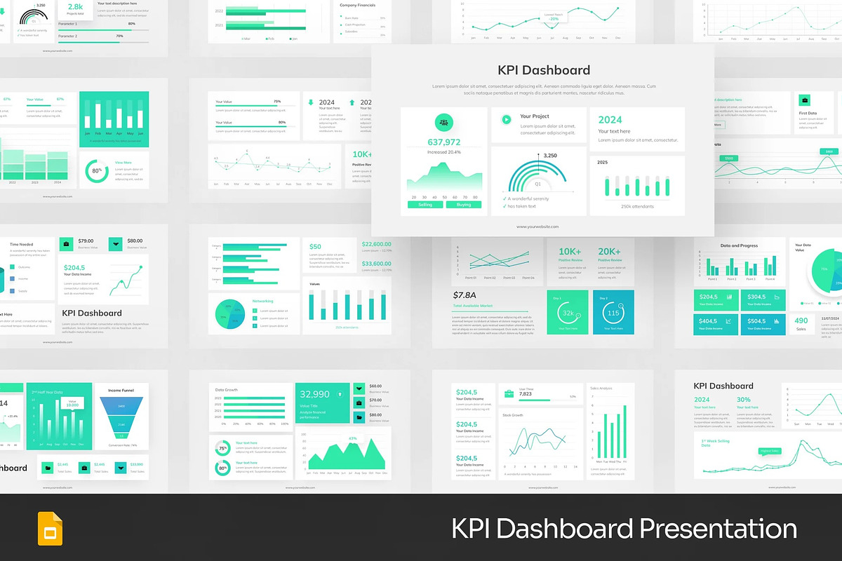 KPI Dashboard Google Slides, PPoint, a Templates & Theme by Fit-tee (Photo 1 of 2)