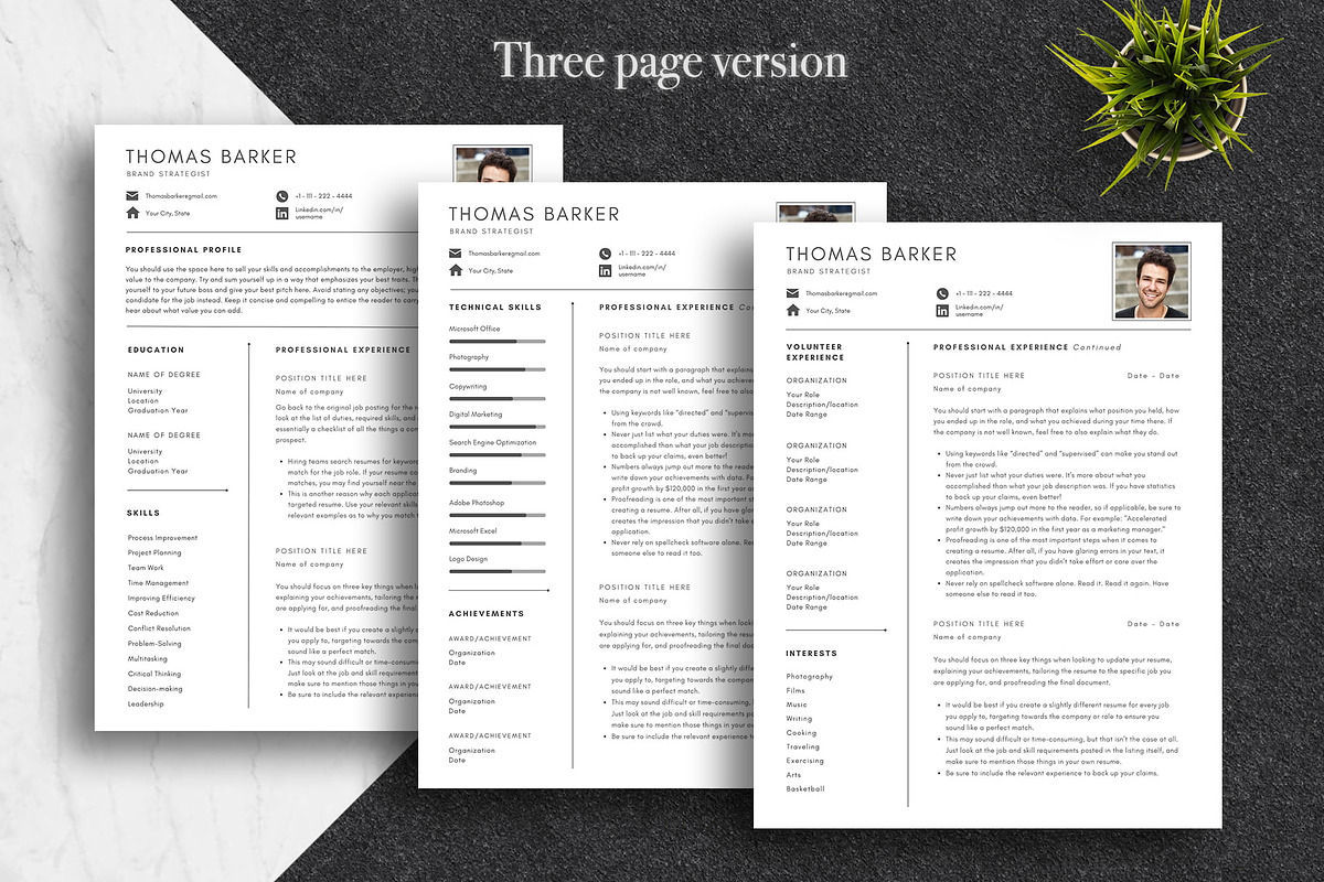 Minimal Resume Template Pack | Canva, a Resume Template by Lux Resume (Photo 3 of 9)