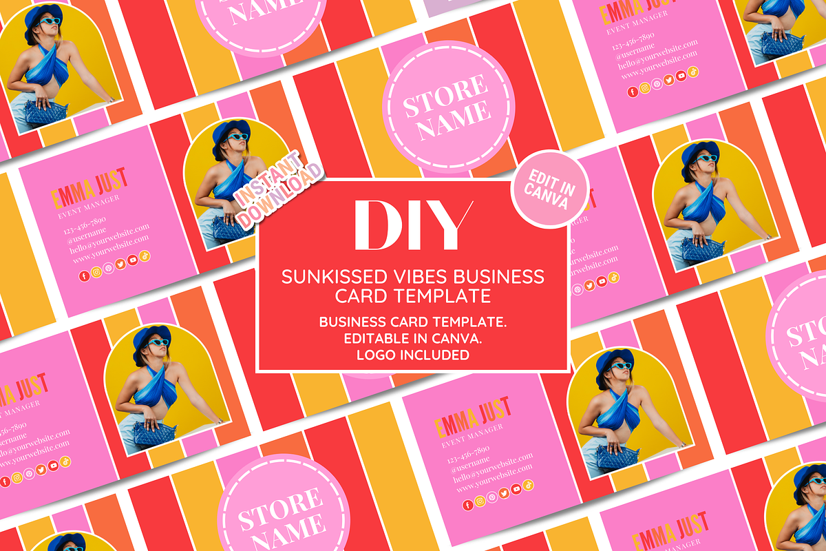 Colorful Business Card Template, a Business Card Template by SunshineStudioBoutique (Photo 2 of 10)