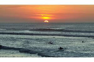 Bali sunset surf session with ocean, a Sports & Recreation Photo by Goinyk
