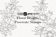 Procreate flower stamp, a Brush Add-On by AnnaPolitmerskaja (Thumbnail 1 of 4)