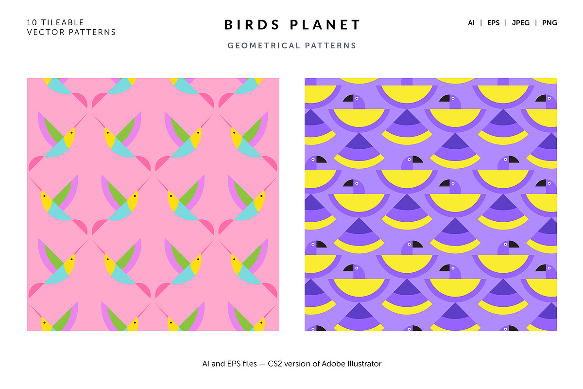Birds Planet Geometric Patterns, a Pattern Graphic by Designnina Shop (Photo 7 of 12)