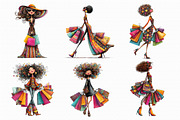 Whimsical Lady Shopping Clipart, an Illustration by Libby Wishes (Thumbnail 3 of 7)
