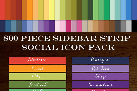 800 Social Media Icon Sidebar Button