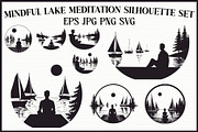 Mindful Lake Meditation Set, an Illustration by Designs_River (Thumbnail 1 of 9)