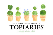 Watercolor Topiary Collection, an Illustration by thestripedchicken (Thumbnail 1 of 6)