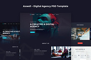 Axwell - Digital Agency PSD Template, a Websites & App Template by Spartak Vee (Thumbnail 1 of 10)