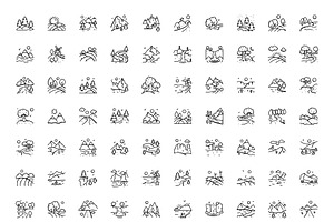 Hand Drawn Nature Landscape Icons