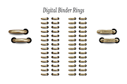 Gold Digital Planner Binder Rings, an Object Graphic by 3PointsCreative (Thumbnail 2 of 6)