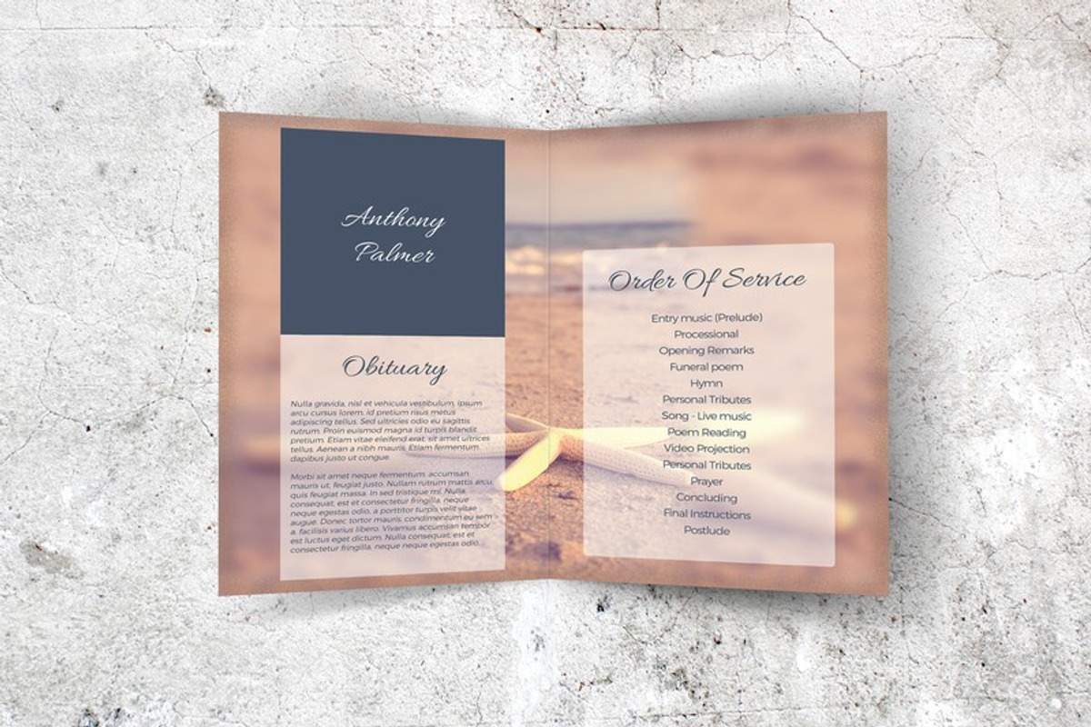 Starfish Funeral Program Template, a Brochure Template by Final Tribute (Photo 2 of 5)
